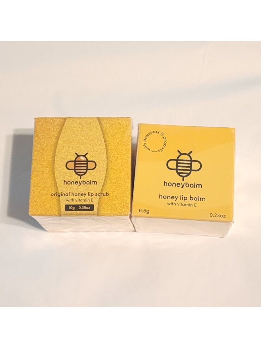 Honeybalm set - lip scrub and lip balm with vitamin E new sealed